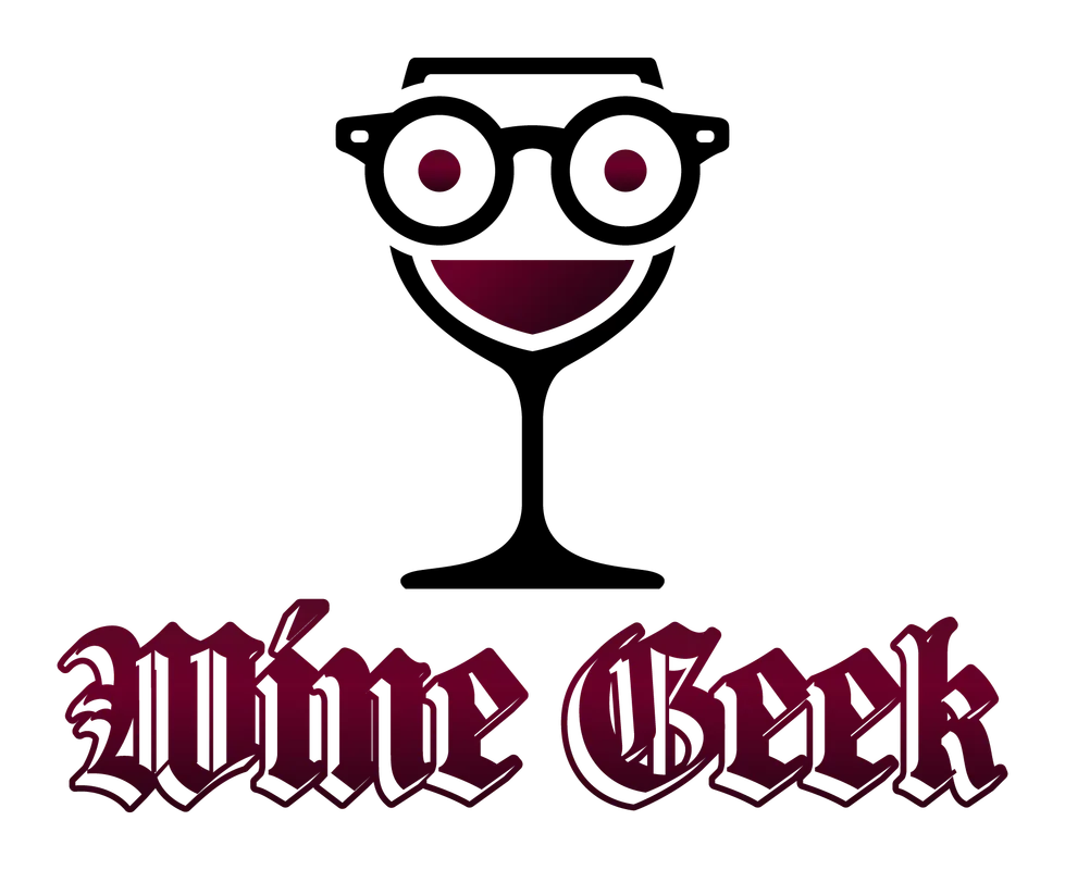 Logo mark ของ Wine Geek บนพื้นสว่าง