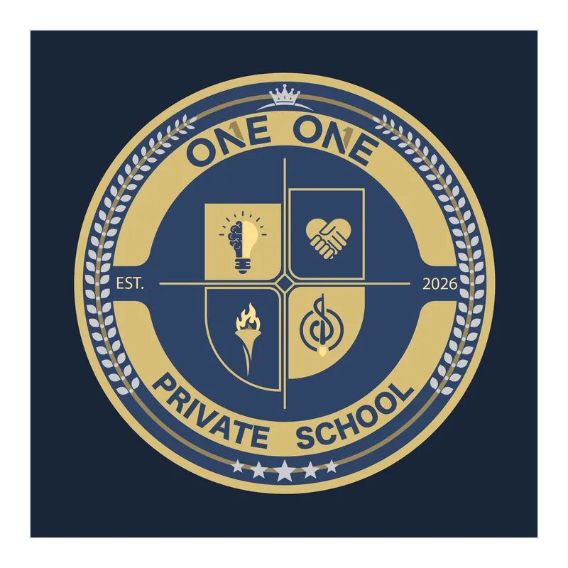 Logo mark ของ One One School บนพื้นสว่าง