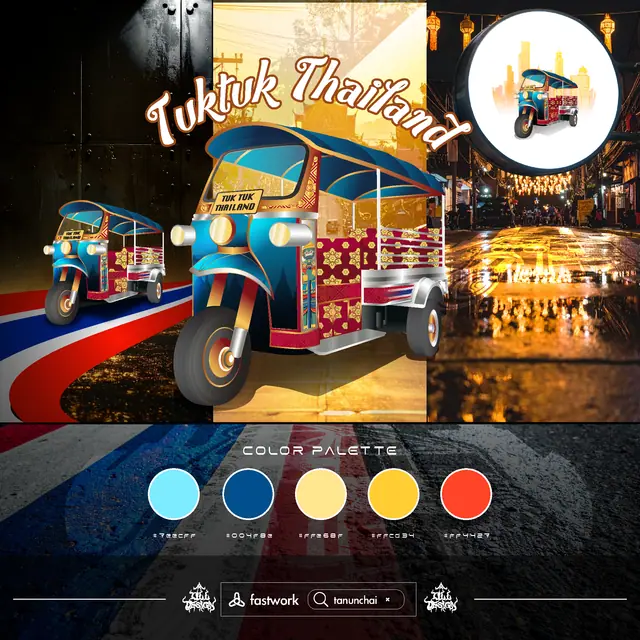 TukTuk Thailand Logo & Brand Identity Mascot for Travel — TILL Design
