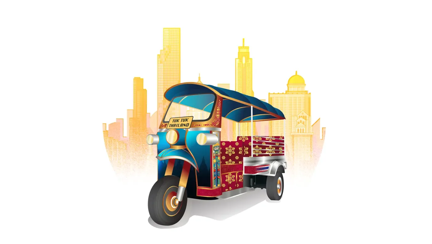 Application of the TukTuk Thailand brand identity