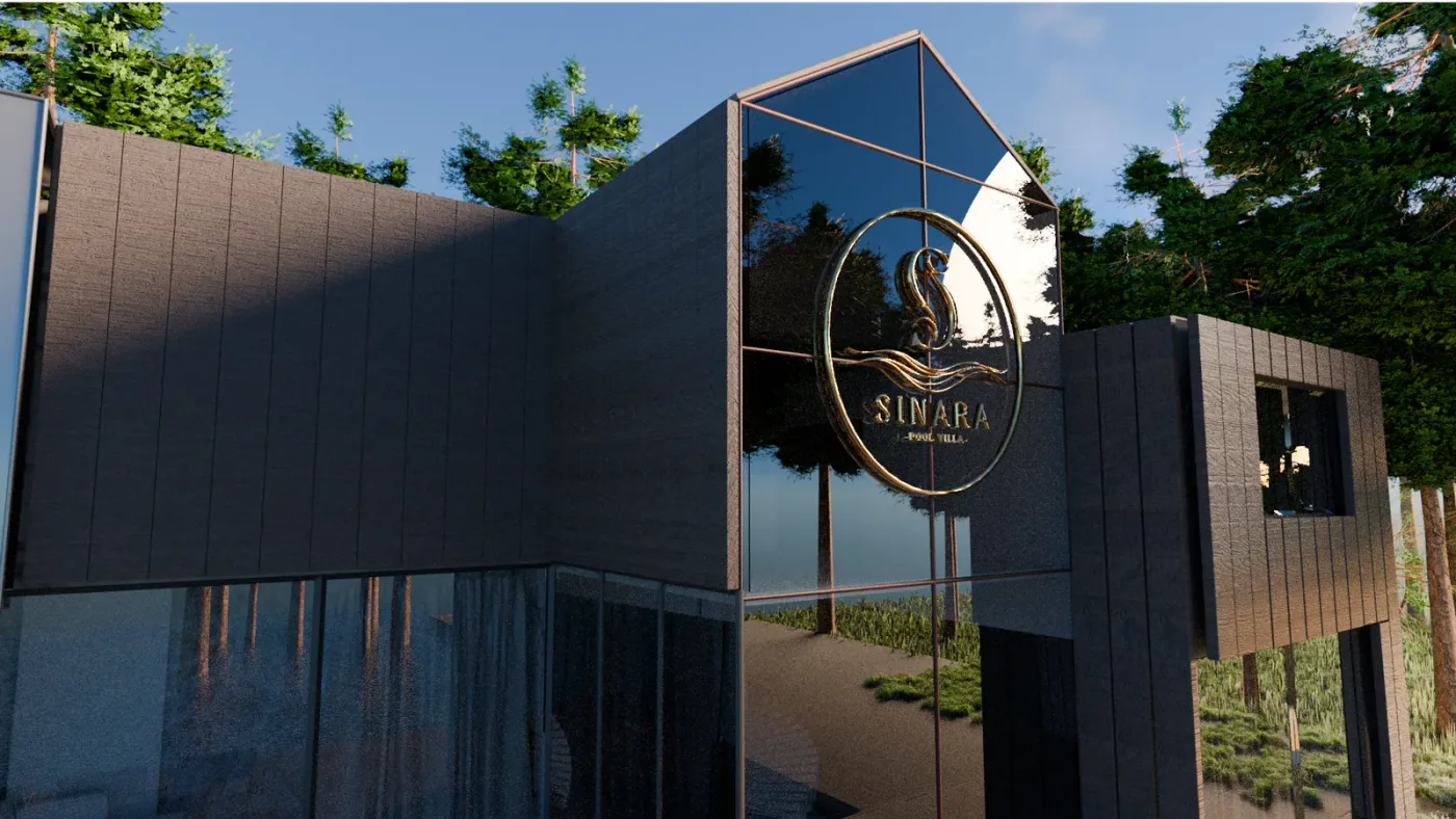 Application of the Sinara Pool Villa brand identity