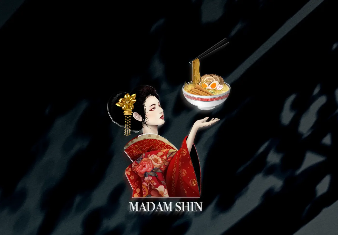 Application of the Madam Shin Ramen brand identity