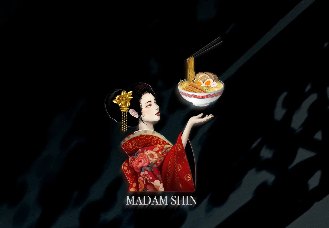 Application of the Madam Shin Ramen brand identity