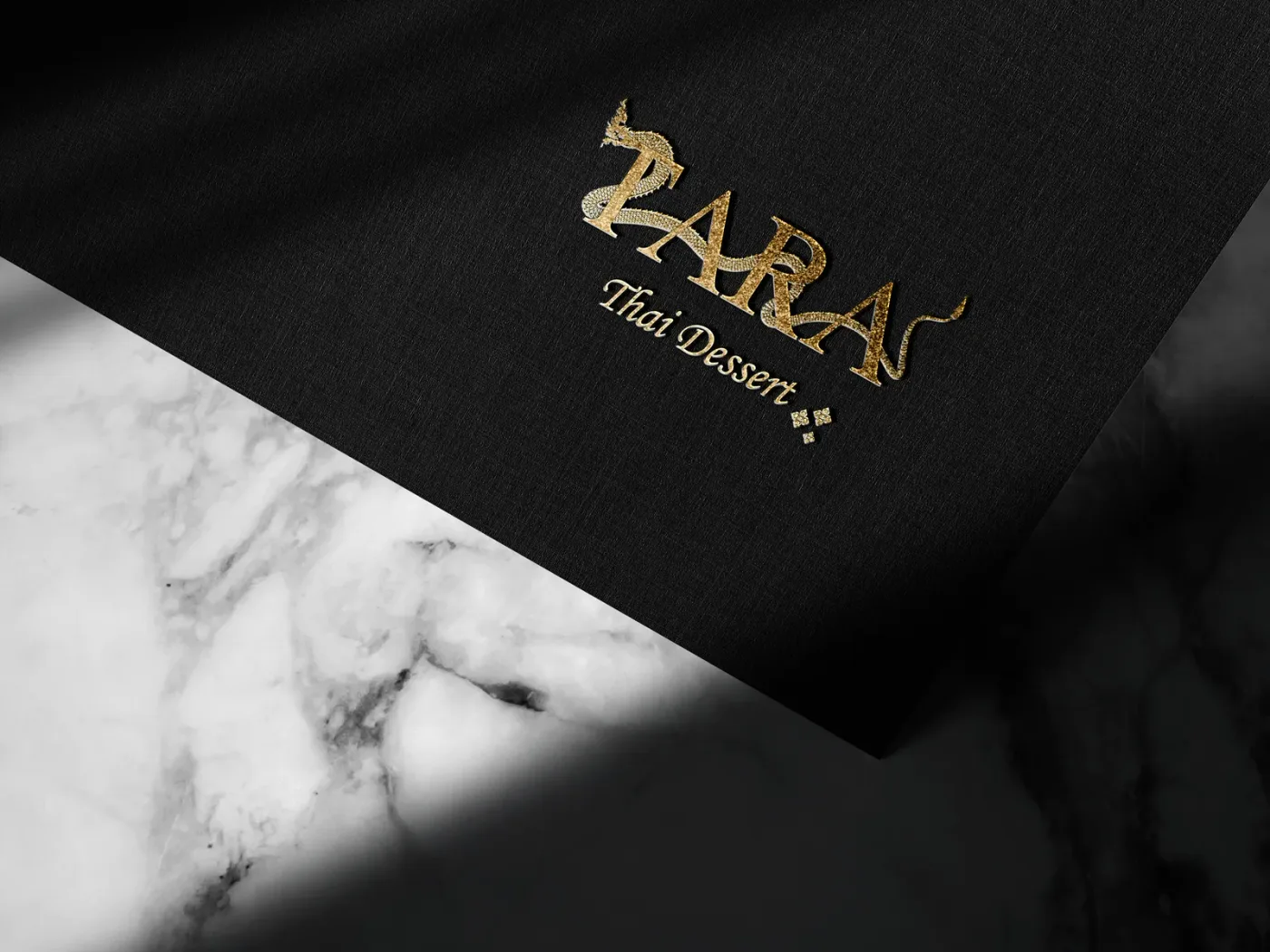Application of the TARA Thai Dessert brand identity
