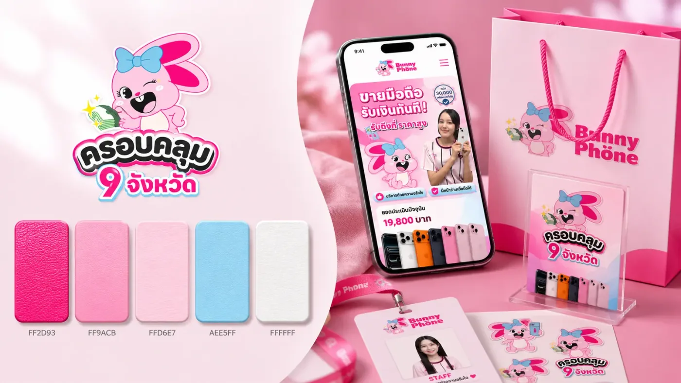 ภาพรวมงานออกแบบโลโก้และอัตลักษณ์แบรนด์ ออกแบบปกเพจ Facebook (Custom Design ตาม Brand)