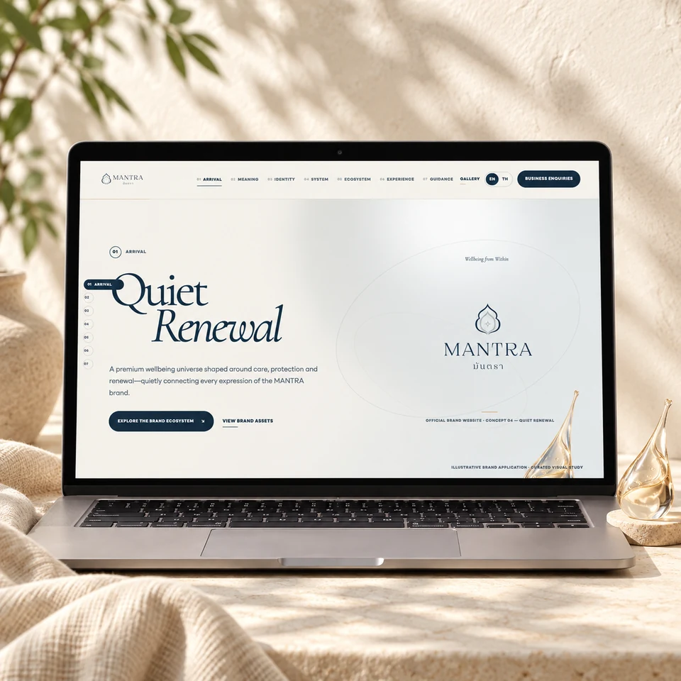 Mockup MANTRA — Quiet Renewal