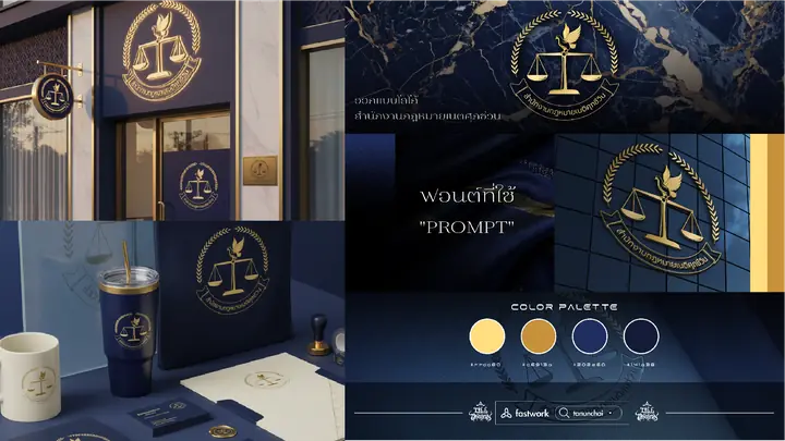 ภาพรวมงานออกแบบโลโก้และอัตลักษณ์แบรนด์ สำนักงานกฎหมายเนติศุภชีวิน